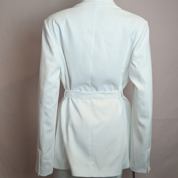 Pinko Cola 1 Giacca White Belted Jacket size 10 - Picture 6 of 13